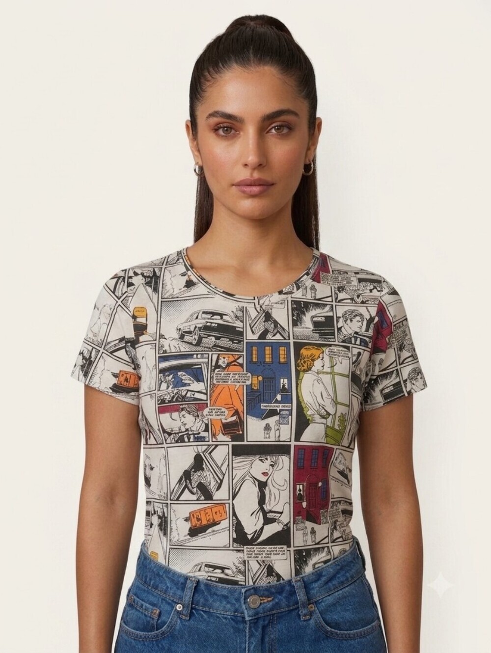 Twik Simons Comic Book Graphic Tee Pop Art Retro Y2K Vintage Aesthetic Small